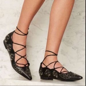 Lola Cruz | Anthro Santa Monica Lace Up Flats